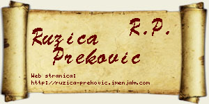 Ružica Preković vizit kartica